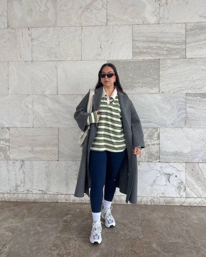look esportivo com sobretudo