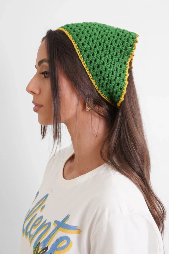Lenço crochê Brasil Copa do Mundo