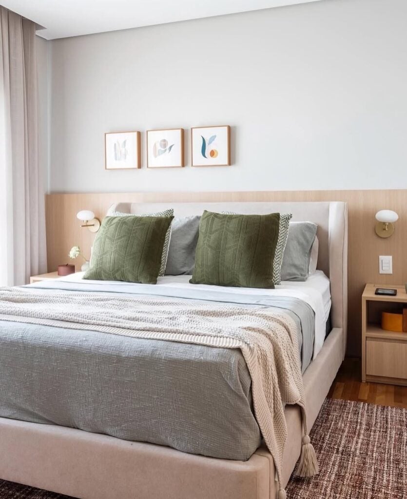 Quarto de casal relaxante que é tendência em 2026