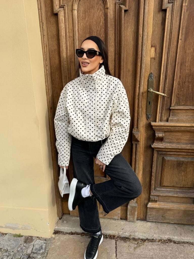 look com casaco de poá