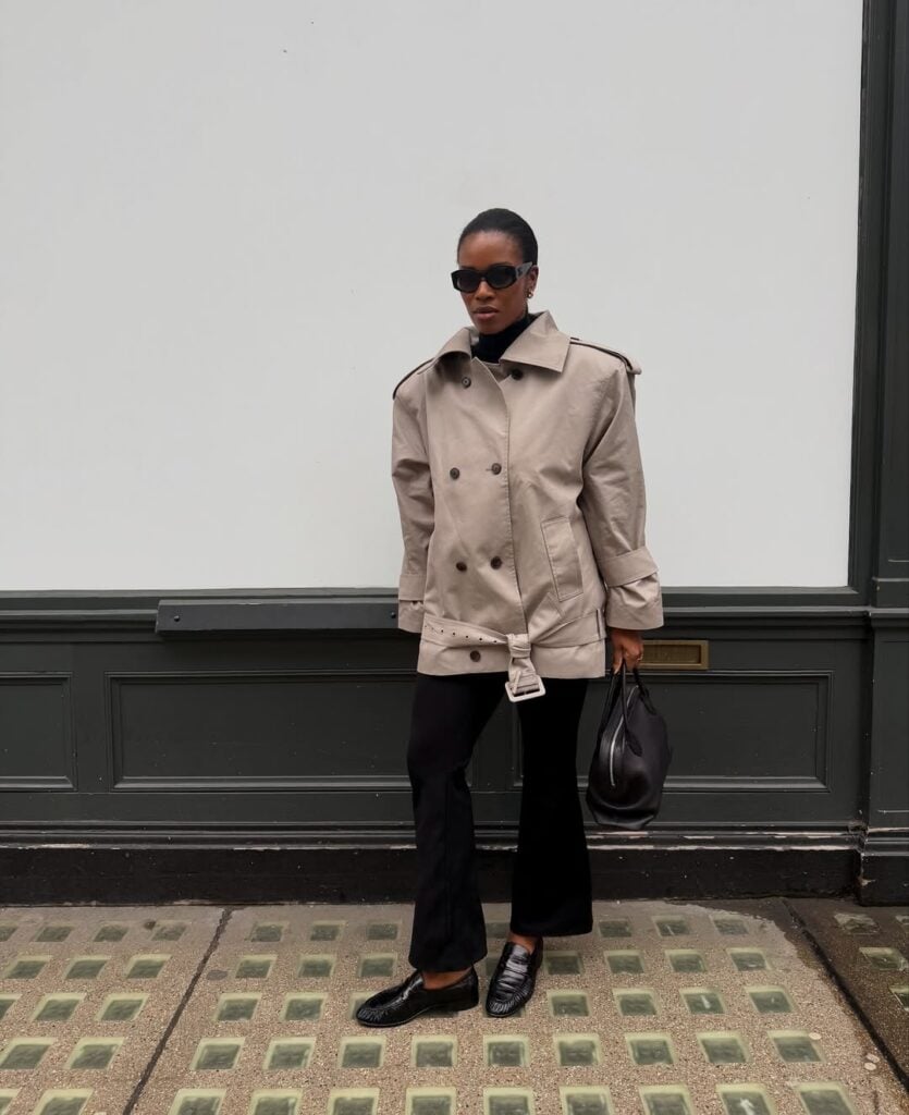 Look de inverno com casaco feminino