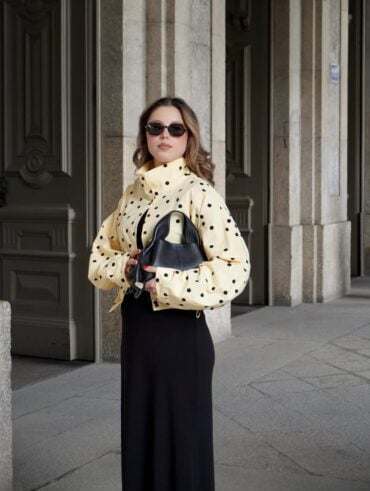 look com jaqueta de poá amarela