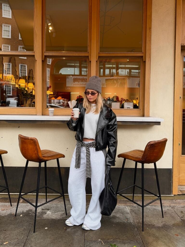 look com calça de moletom