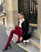 meia-calça feminina vermelha